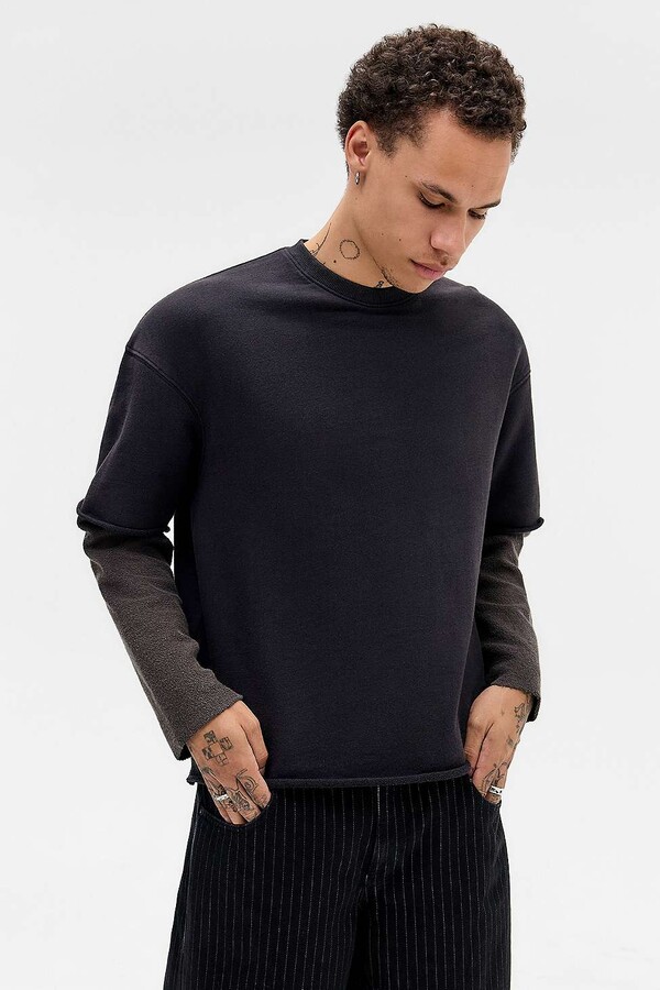 BDG Black 98 Double Layered Sweatshirt Black M at Urban