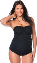 Thumbnail for your product : Motherhood Maternity Two-Piece Halter Crochet Tankini Swimsuit