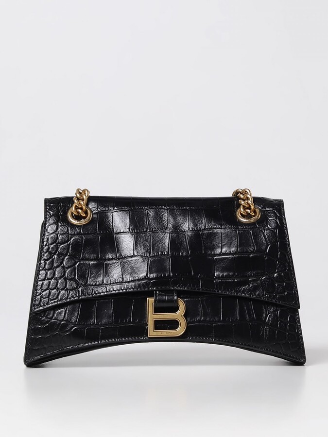 BALENCIAGA: Le Cagole bag in leather with crocodile print - Pink