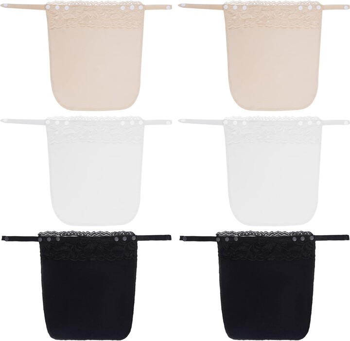 Sucrain 6pcs Lady Lace Clipon Mock Camisole Bra Insert Overlay Modesty
