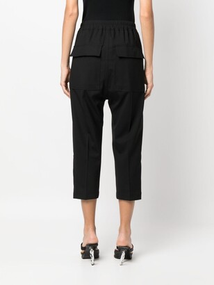 Rick Owens Contrasting-Drawstring Cropped Trousers