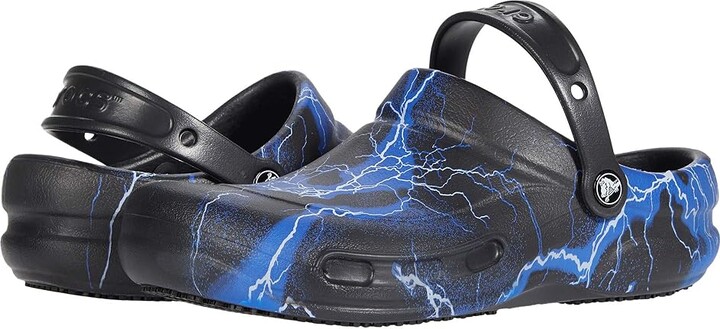 Crocs Work Bistro Graphic Clog Clog/Mule Shoes Black/Lightning Bolts : Men's 10 - Women's 12 Medium, Synthetic