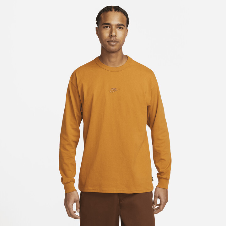 Nike Men's Sportswear Premium Essentials Long-Sleeve T-Shirt in Brown -  ShopStyle