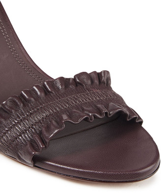 Zimmermann Elastic Strap Ruffled Leather Sandals