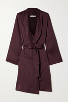 Thumbnail for your product : Skin Tina Washed Silk-blend Satin Robe - Burgundy