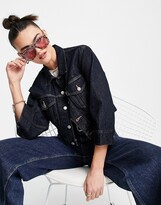 Thumbnail for your product : Levi's loose sleeve denim trucker jacket in mid wash blue