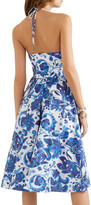 Thumbnail for your product : Caroline Constas Gretta Gathered Floral-print Cotton-blend Mousseline Halterneck Dress