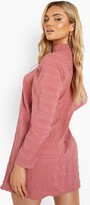 Thumbnail for your product : boohoo Textured Long Sleeve Shift Dress