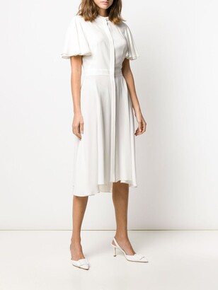 Alexander McQueen Draped Sleeve Asymmetric Hem Dress