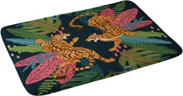 Deny Designs AvenieJungleCatsBathRugBlue-DenyDesigns:LightweightPolyesterAnimalIconPatternLowPile1'9\