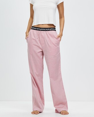 Les Girls Les Boys Women's Pink Pyjama Bottoms - Chambray Wide Leg Pants