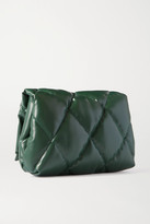 Thumbnail for your product : Balenciaga Touch Puffy Embellished Quilted Leather Clutch - Green