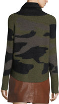 Thumbnail for your product : Veronica Beard Davis Turtleneck Camo Silk-Alpaca Sweater