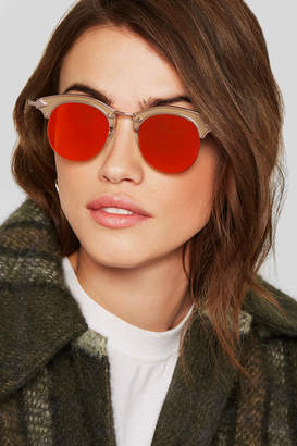 Karen Walker Buccaneer Cat-eye Acetate And Gold-tone Sunglasses
