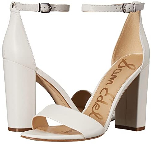 sam edelman white block heels