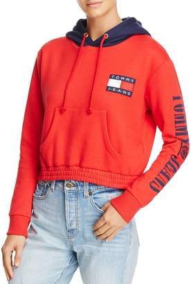 Tommy Jeans '90s Color-Block Cropped Hoodie