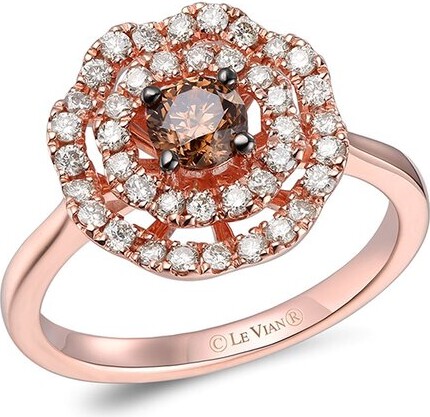 LeVian 14K Rose Gold 0.74 ct. tw. Diamond Half-Eternity Ring