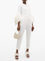 Thumbnail for your product : Roksanda Rana Fluted-cuff Crepe Blouse - Ivory