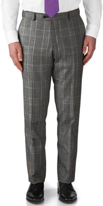 Charles Tyrwhitt Grey slim fit glen check business suit pants
