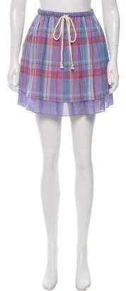 Suno Plaid Patterned Mini Skirt