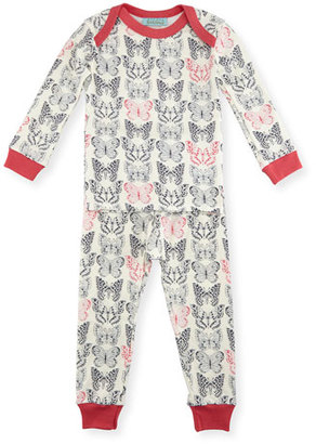 BedHead Butterfly Pajama Shirt & Pants, White/Black/Pink, Size 3-24 Months