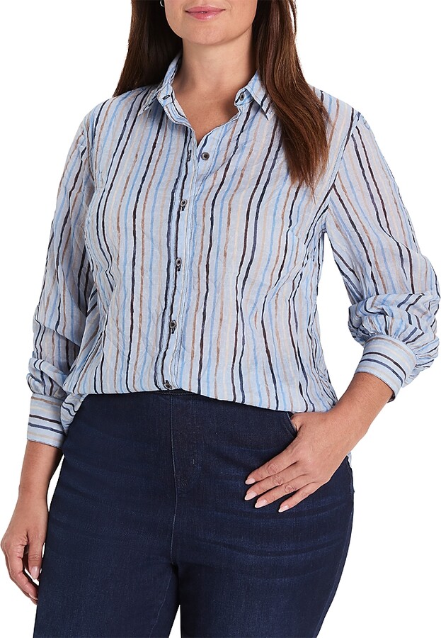 NIC+ZOE Plus Drifty Painted Stripe Shirt