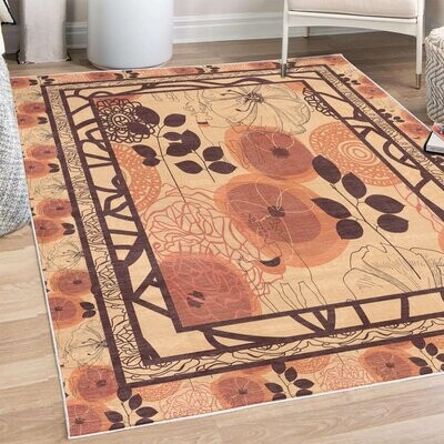 PEARS & RED BERRIES PRINTED RUG Daniel FRUITS 19"x32" Polyester Pile back 