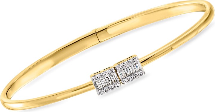 Ross-Simons Lab-Grown Diamond Cuff Bracelet in 18kt Gold Over Sterling