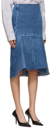 Balenciaga Blue Denim Godet Skirt