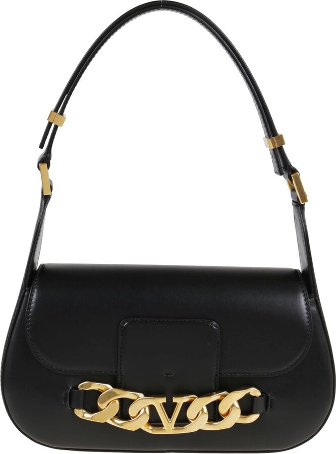 Valentino VLogo Plaque Chain-Link Shoulder Bag