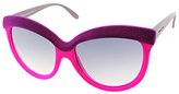 Thumbnail for your product : Italia Independent 0092V2 I-V 017 018 Violet Fuxia Led Violet Velvet Plastic Butterfly Sunglasses Grey Gradient Lens