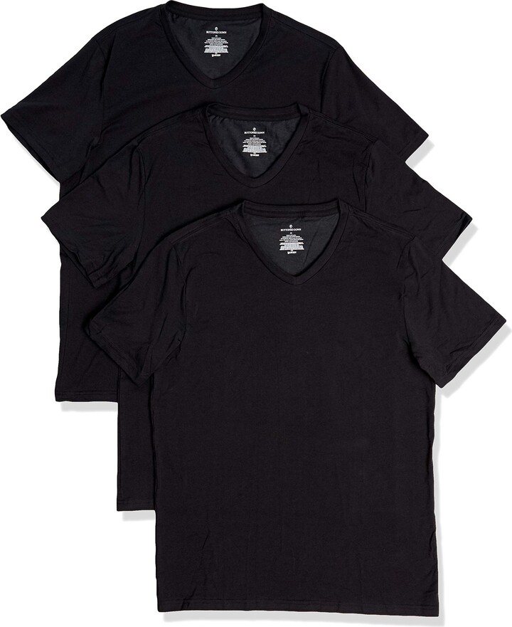 Brand Buttoned Down Mens 3-Pack Supima Cotton Stretch V-Neck Undershirts
