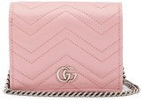 Thumbnail for your product : Gucci GG Marmont Chain Quilted-leather Wallet - Pink