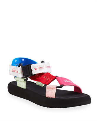 off white logo sport sandals