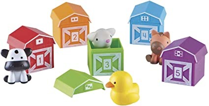 Learning Resources Peekaboo Learning Farm, Counting, Matching & Sorting Toy, Toddler Finger Puppet Toy, 10 Piece Set, Ages 18 mos+