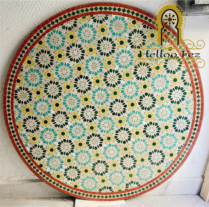 Amber Green Tile Decorative Mosaic Plate 