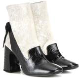 Erdem Andi velvet and leather ankle boots
