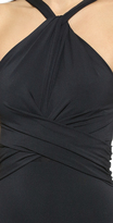 Thumbnail for your product : Michael Kors Collection Draped Solids Draped High Neck Maillot