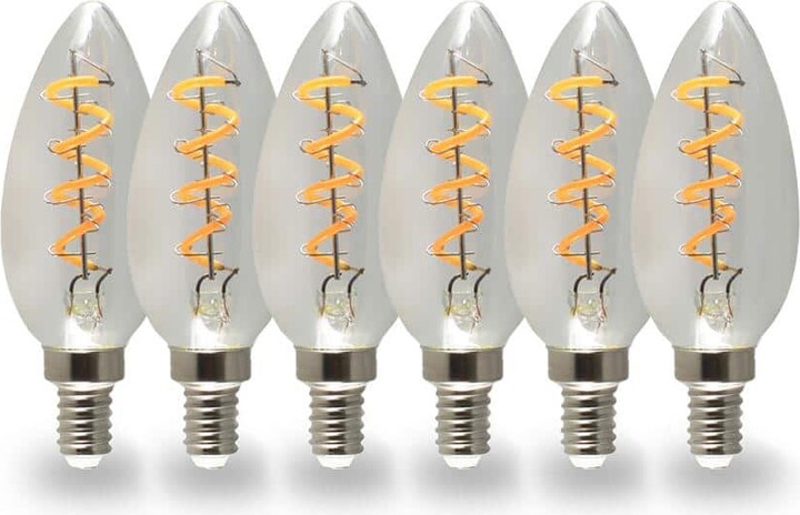 Elecwish NorbCOZY 4W Equivalent B11 Warm White (Less Than 2700K) Dimmable Clear Spiral Edison LED Light Bulb (6-Pack)