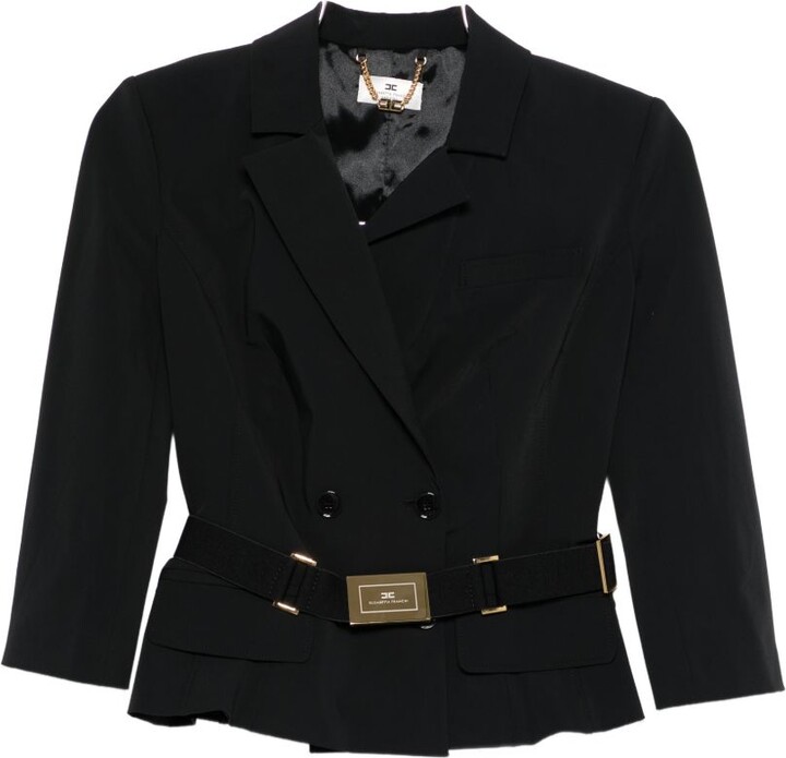 Elisabetta Franchi Belted Double-Breasted Jacket
