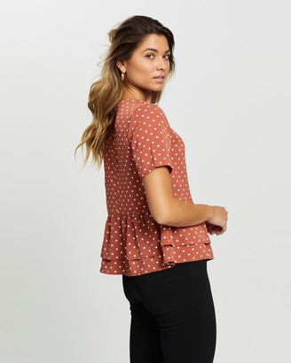 Atmos & Here Atmos&Here - Women's Brown Shirts & Blouses - Fleur Blouse - Size 18 at The Iconic