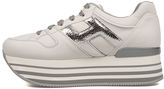 Thumbnail for your product : Hogan White/silver Maxi H222 Wedge Sneakers