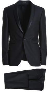 Tagliatore Men's Black Wool Suit.