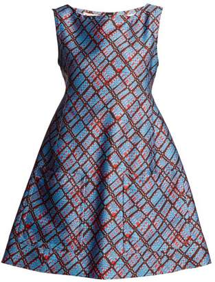 Marni - Geometric Print Sleeveless Dress - Womens - Blue Print