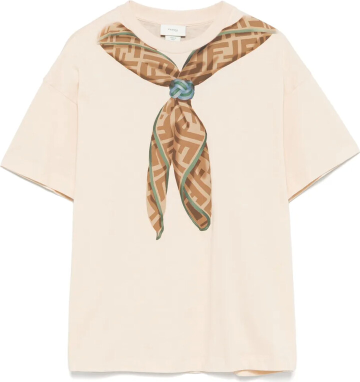 Fendi Kids scarf-print T-shirt