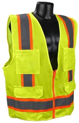 Full Source US2ON16 Class 2 Solid Surveyor Safety Vest - Orange - 3XL, Solid Polyester Material