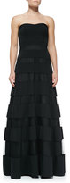 Thumbnail for your product : Aidan Mattox Strapless Overlay-Skirt Gown
