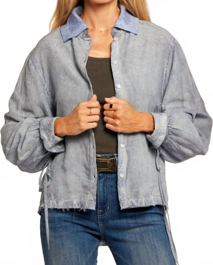 Current/Elliott Beloved Long Sleeve Shirt In Maya Blue