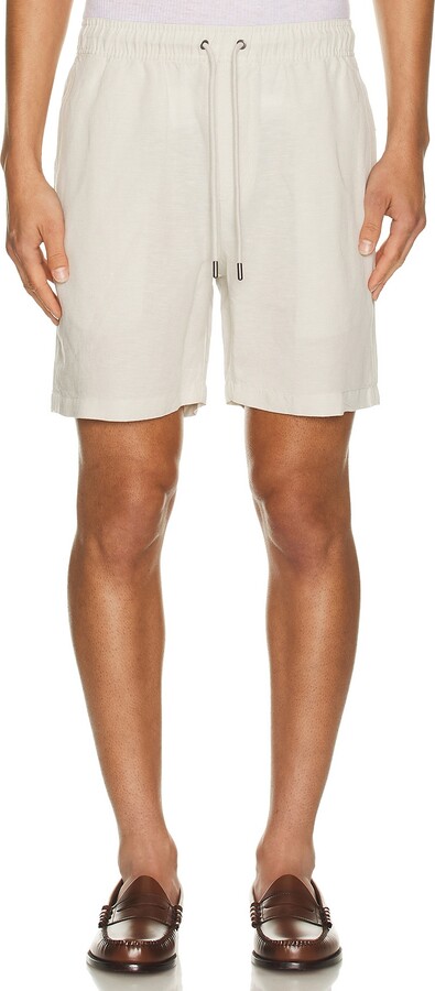 Onia Air Linen Pull On Short 6 Shorts in Beige