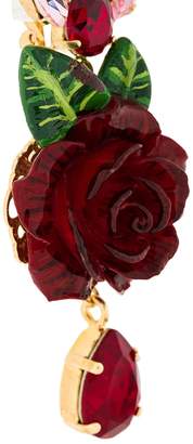 Dolce & Gabbana crystal rose drop earrings